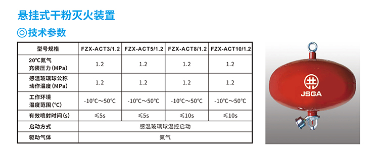 悬挂式干粉灭火装置