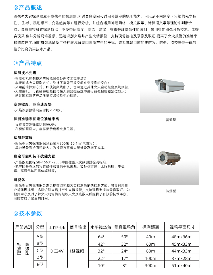 图像型火灾探测器